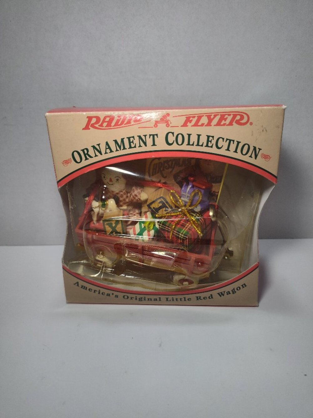 Vintage 1997 Radio Flyer Christmas Ornament Collection Model 102 Red Wagon Boxed